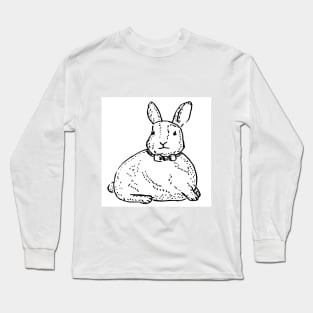 Easter bunny, rabbit, holiday. Hand drawn illustration sketch Long Sleeve T-Shirt